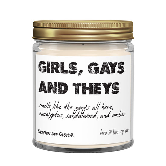 Funny Candle Girls Gays and Theys 9 oz Candle