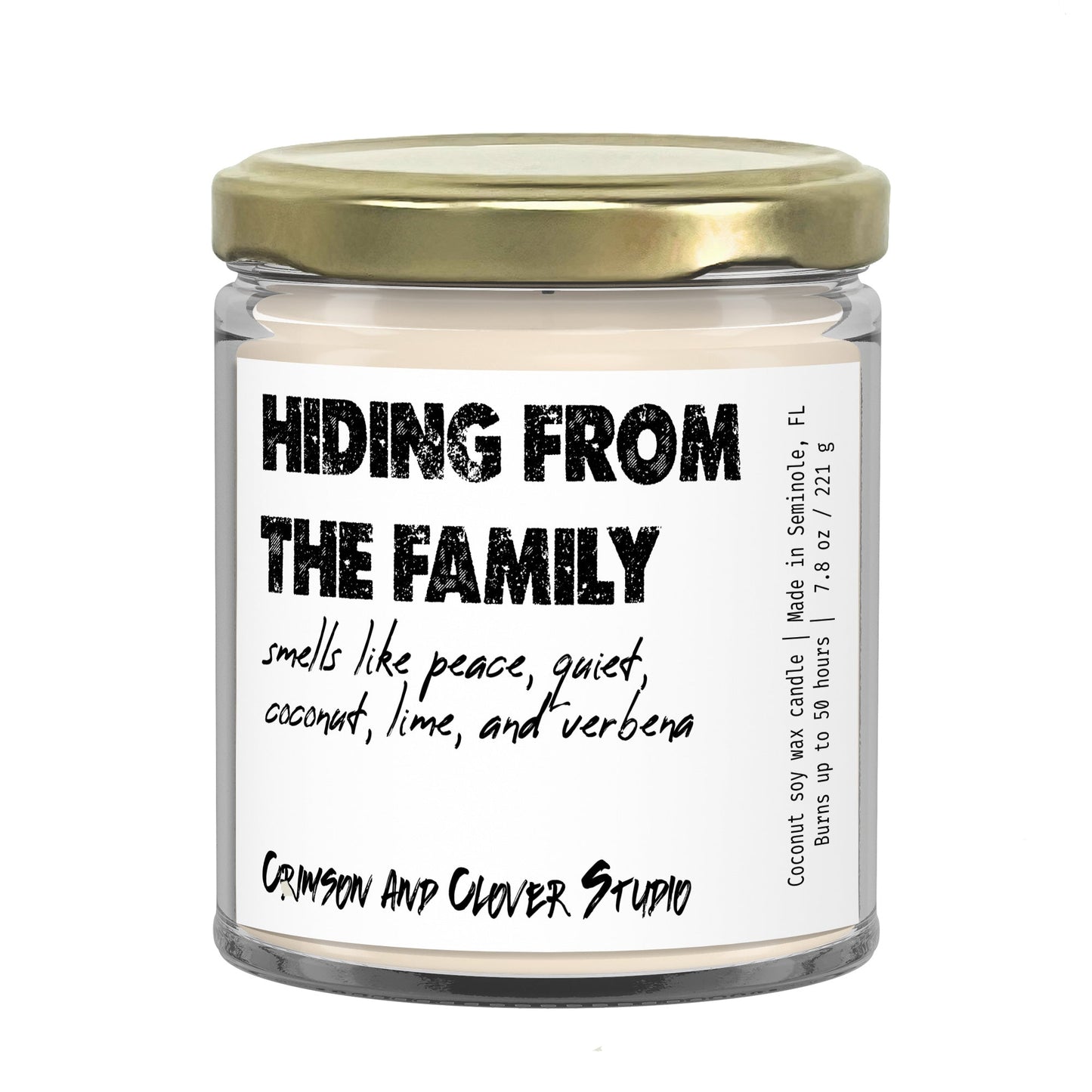 Funny Candle Hiding from the Family Coconut Lime Soy Candle-Candles-Crimson and Clover Studio