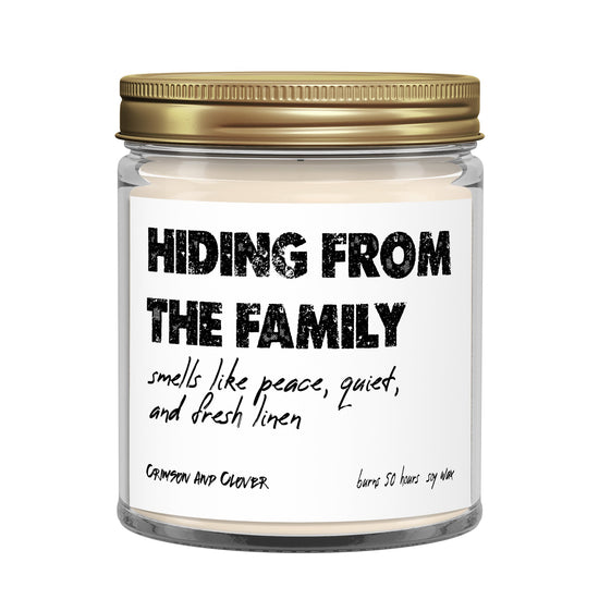 Funny Candle Hiding from the Family Soy-Candles-Crimson and Clover Studio