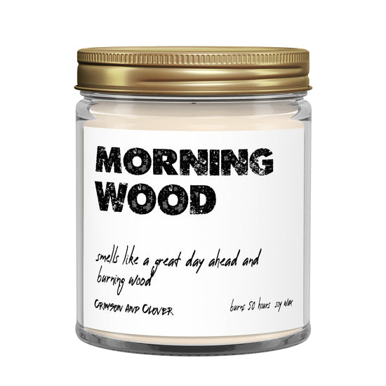 Funny Candle Morning Wood Burning Wood Candle-Candles-Crimson and Clover Studio