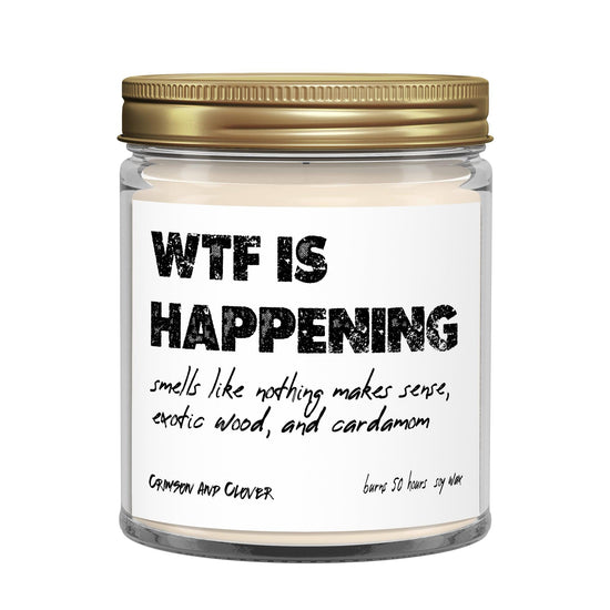 Funny Candle WTF is Happening Candle-Candles-Crimson and Clover Studio