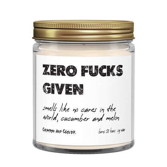 Funny Candle Zero Fucks Given Cucumber and Melon Candle-Candles-Crimson and Clover Studio