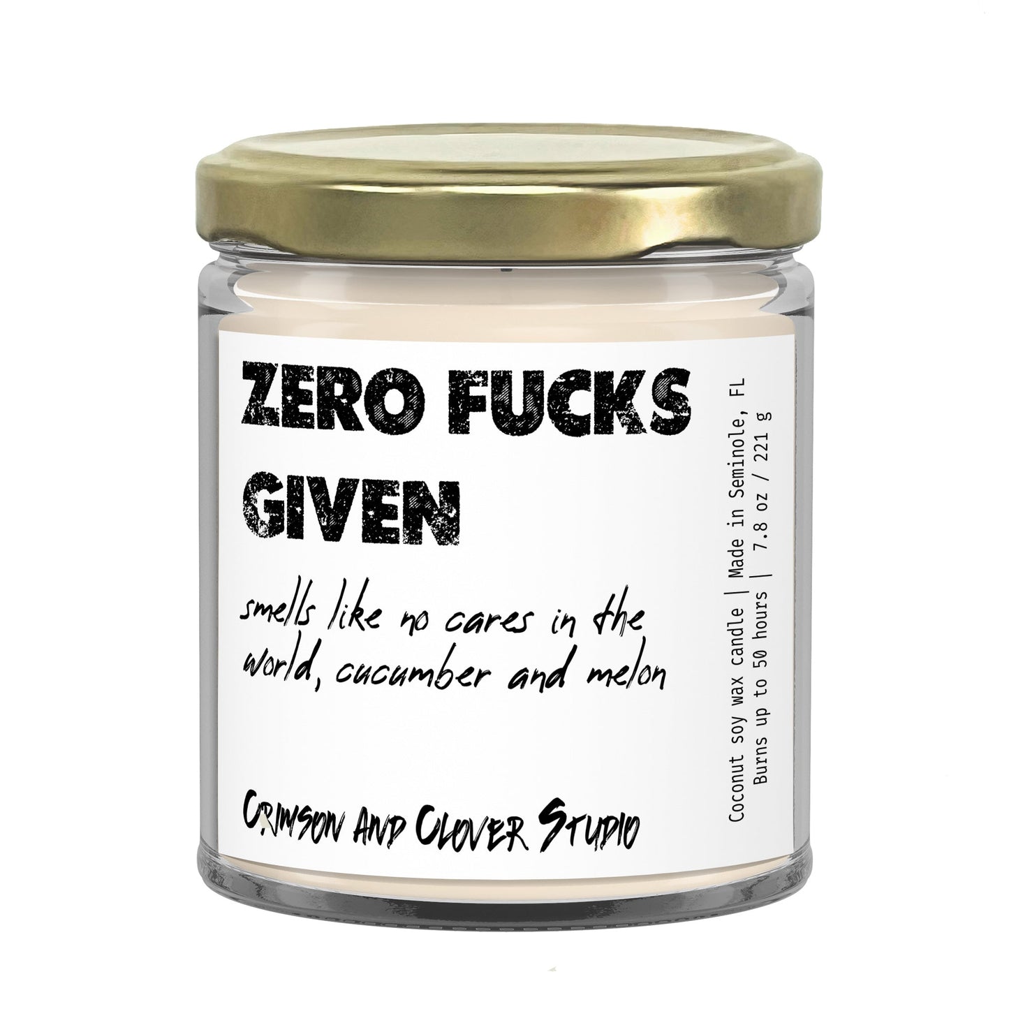 Funny Candle Zero Fucks Given Cucumber and Melon Candle-Candles-Crimson and Clover Studio