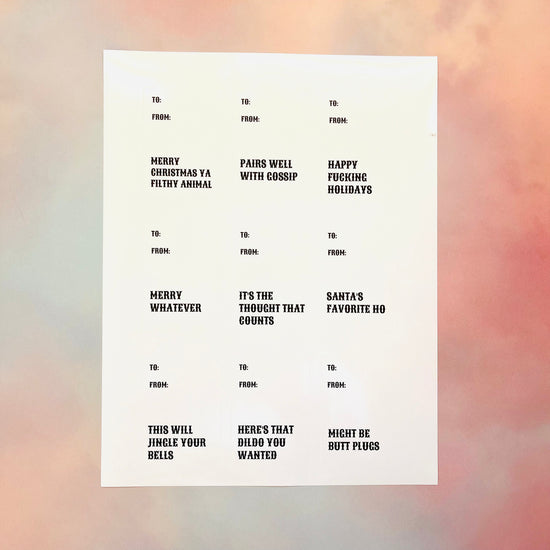 Funny Christmas Adhesive Tags-Crimson and Clover Studio