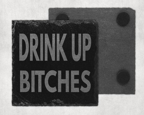 Funny Coaster Drink Up Bitches-Crimson and Clover Studio