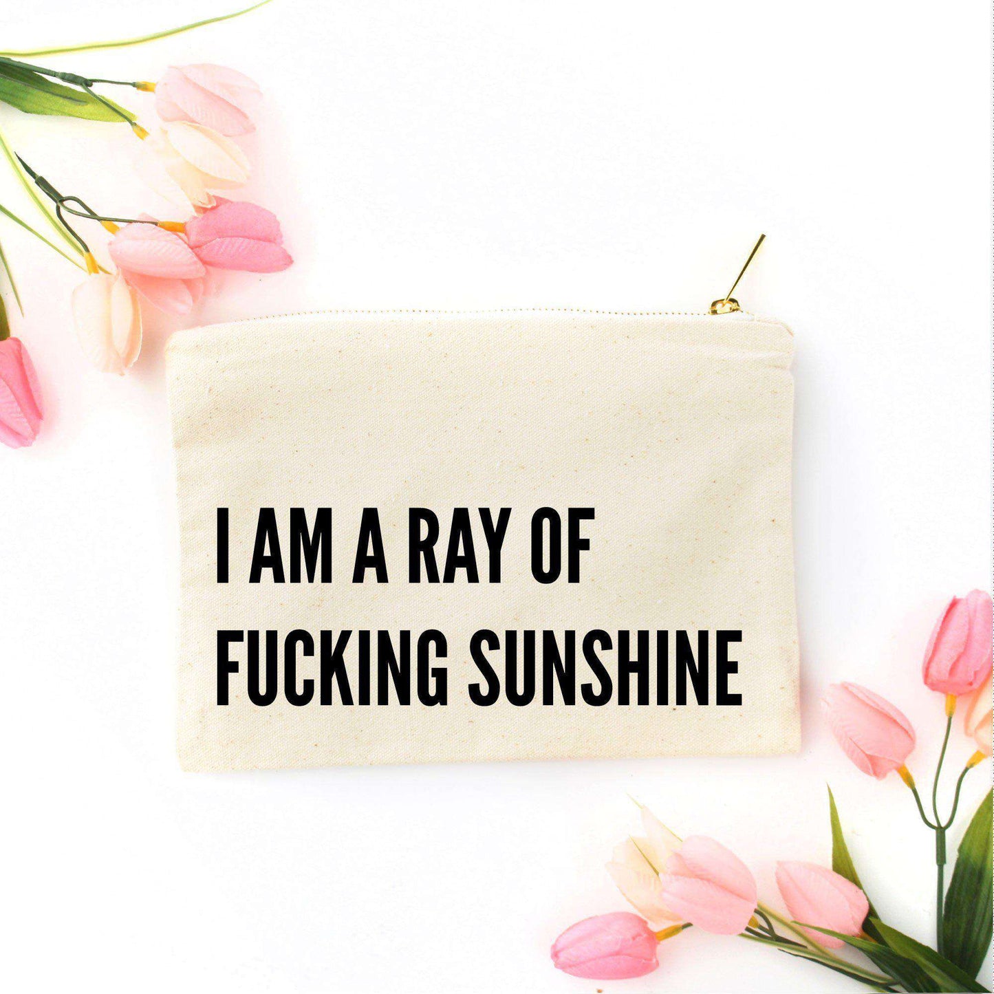 Load image into Gallery viewer, Funny Cosmetic Bag Gift Ray of Sunshine Funny Makeup Cosmetic Bag-Cosmetic Bags-Crimson and Clover Studio

