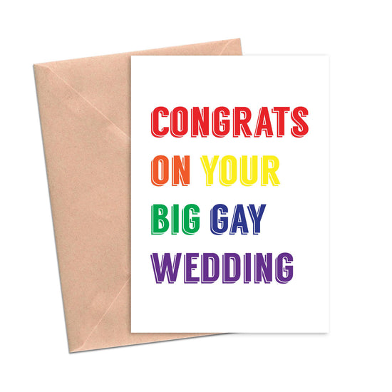 Funny Engagement Wedding Card Big Gay Wedding-Engagement Wedding-Crimson and Clover Studio