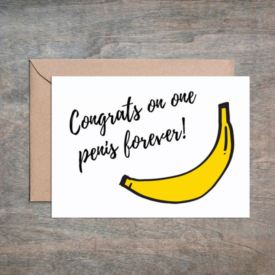 Funny Engagement Wedding Card One Penis Forever Card-Engagement Wedding-Crimson and Clover Studio