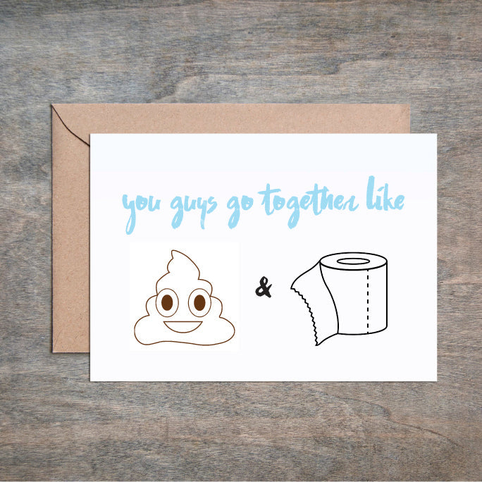 Funny Engagement Wedding Card Poop and Toilet Paper Wedding-Engagement Wedding-Crimson and Clover Studio