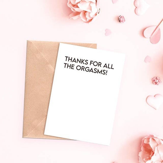 Load image into Gallery viewer, Funny Love Card Thanks for all the Orgasms Love Card-Love Cards-Crimson and Clover Studio
