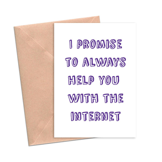 Funny Mother's Day Card I Promise to Help You with the Internet-Mom and Dad-Crimson and Clover Studio