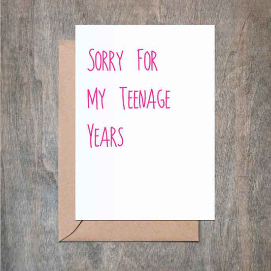 Load image into Gallery viewer, Funny Mother&amp;#39;s Day Card Sorry for My Teenage Years Funny Card for Mom Dad-Mom and Dad-Crimson and Clover Studio
