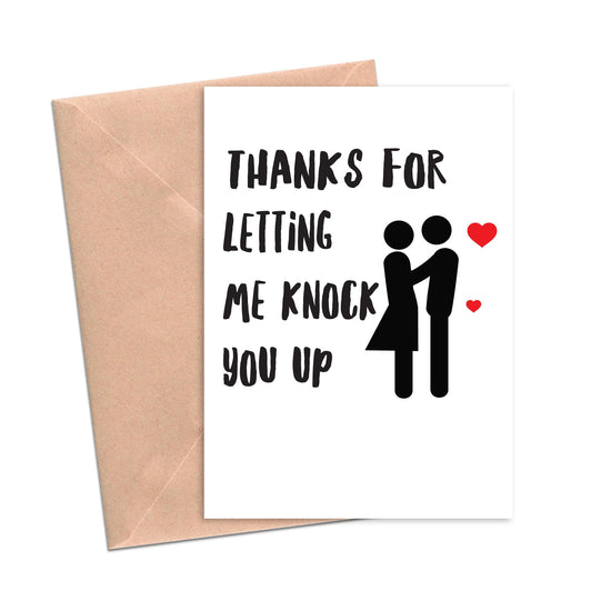Funny Mother's Day Card Thanks for Letting Me Knock You Up Funny Card for Mom Dad-Love Cards-Crimson and Clover Studio