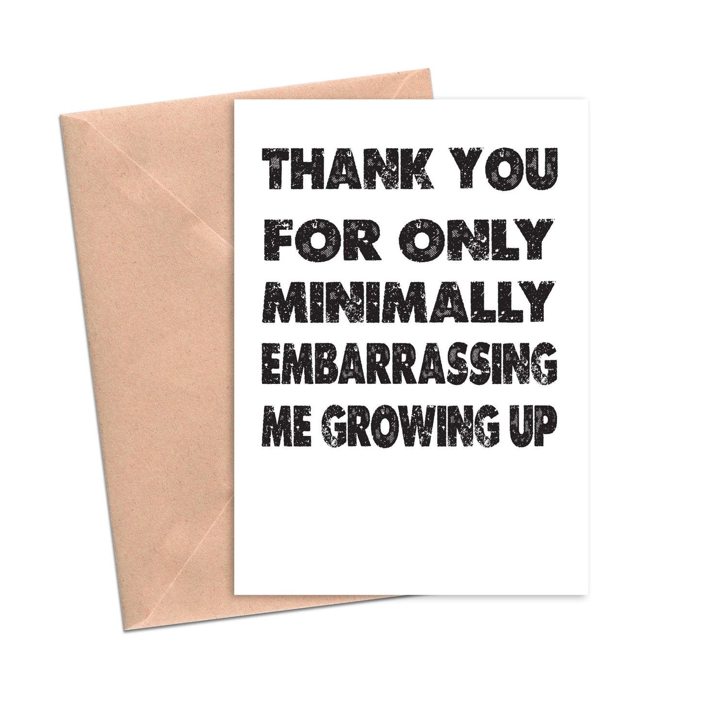 Funny Mother's Day Father's Day Card Thank You For Not Embarrassing Me-Mom and Dad-Crimson and Clover Studio