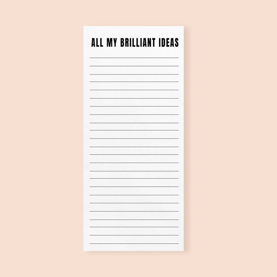 Load image into Gallery viewer, Funny Notepad All My Brilliant Ideas Notepad-notepad-Crimson and Clover Studio
