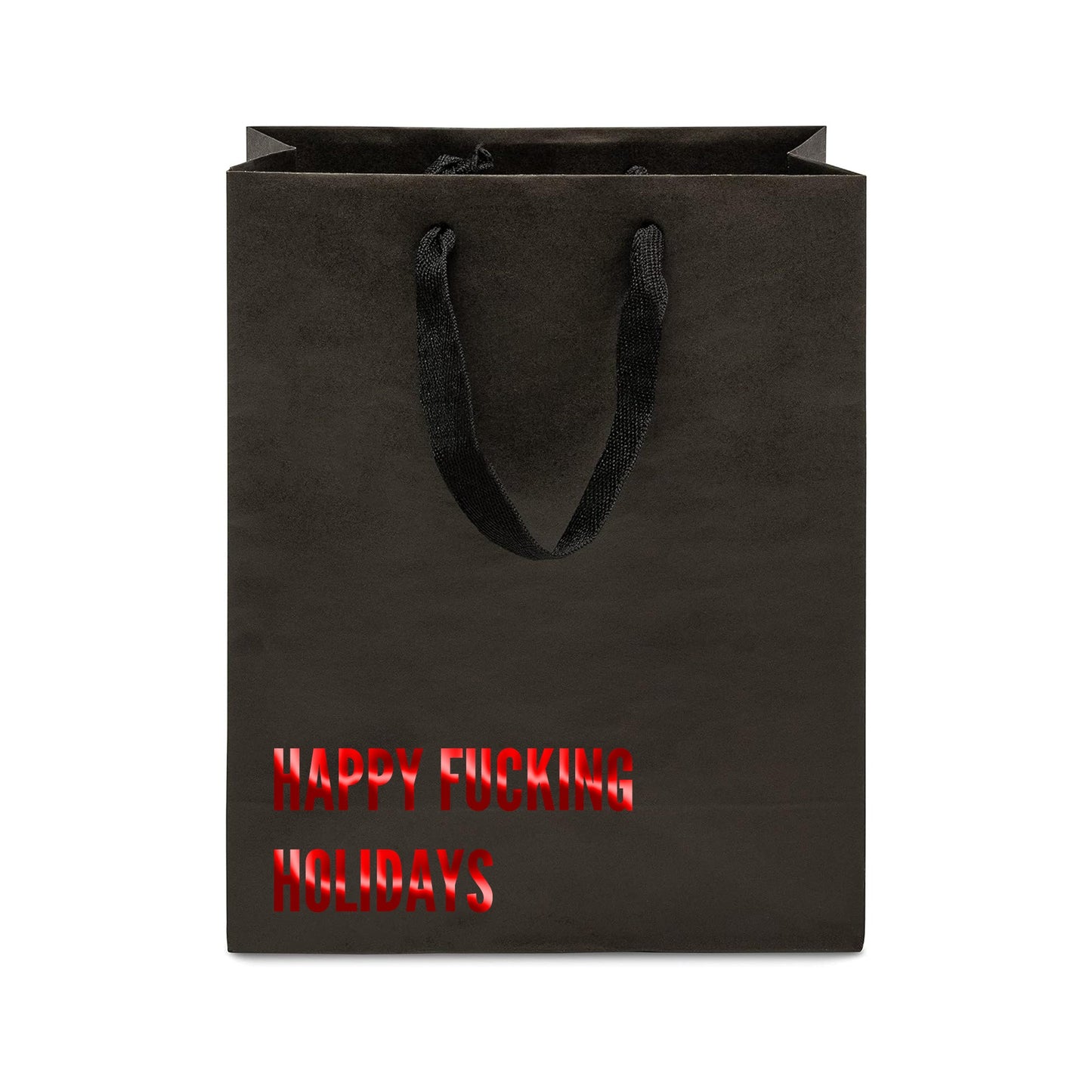 Happy Fucking Holidays Funny Christmas Gift Bag-gift bag-Crimson and Clover Studio