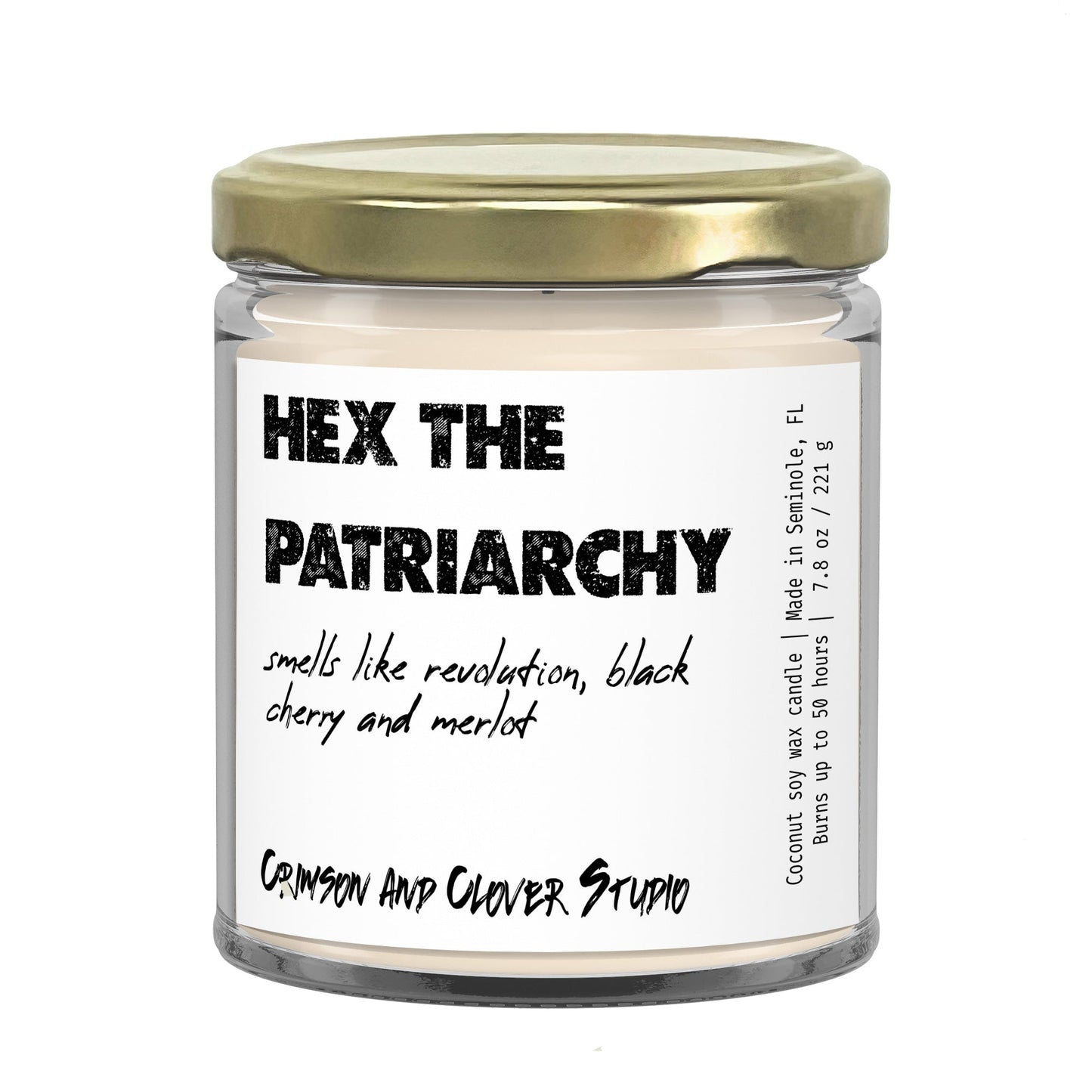 Hex the Patriarchy Cherry Merlot Funny Candle-Candles-Crimson and Clover Studio