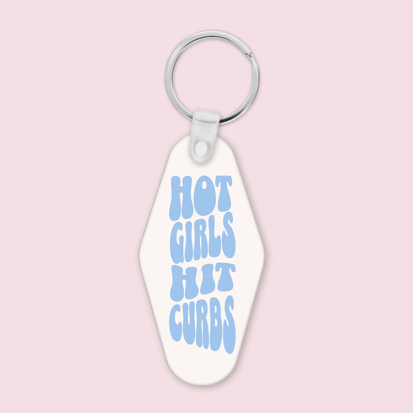 Hot Girls Hit Curbs Funny Keychain-keychain-Crimson and Clover Studio