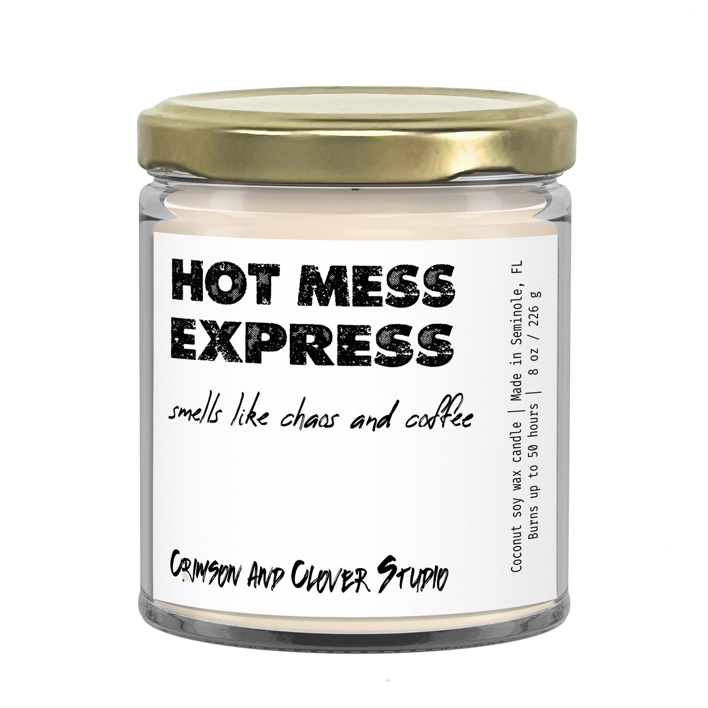 Hot Mess Express Funny Coffee Candle-Candles-Crimson and Clover Studio