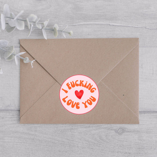 I Fucking Love You Envelope Sticker-Envelope Sticker-Crimson and Clover Studio