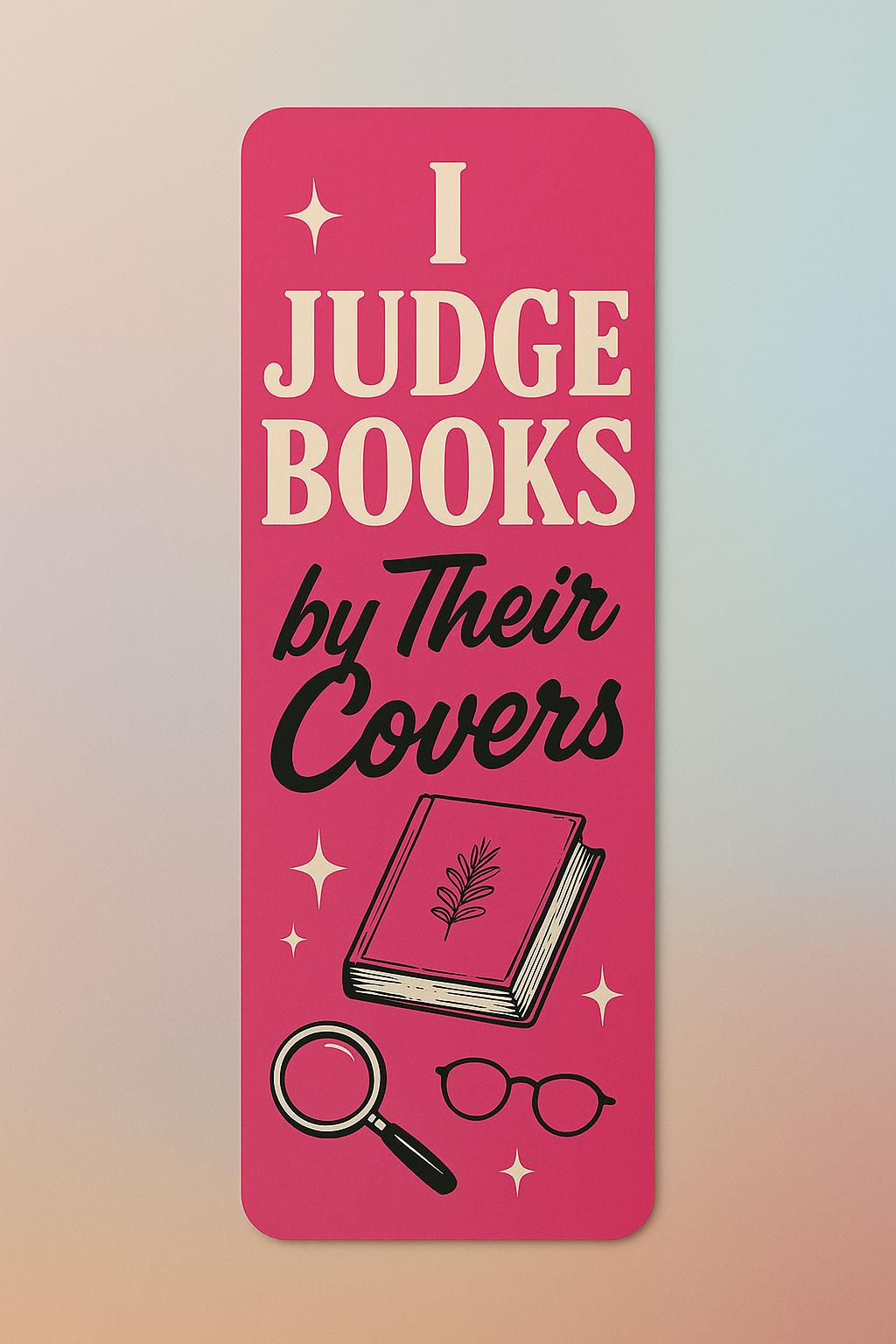 I Judge Books by Their Covers-bookmark-Crimson and Clover Studio