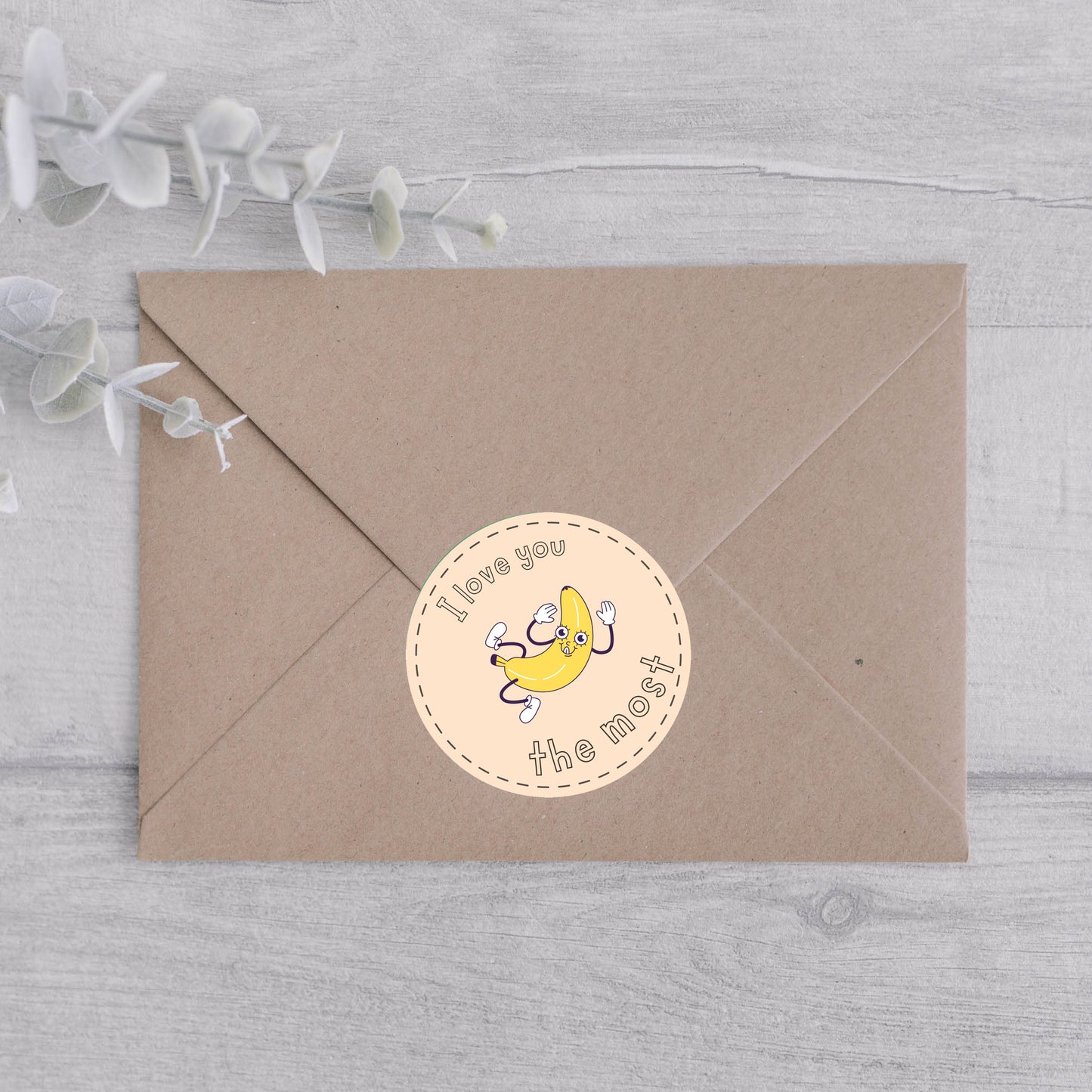 I Love You the Most Funny Envelope Sticker-Envelope Sticker-Crimson and Clover Studio
