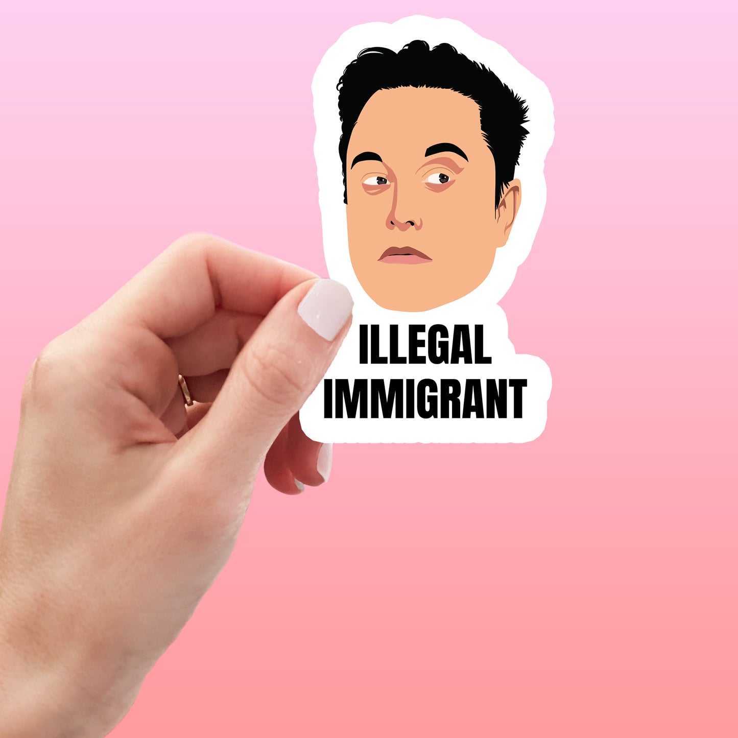 Illegal Immigrant Funny Sticker-sticker-Crimson and Clover Studio