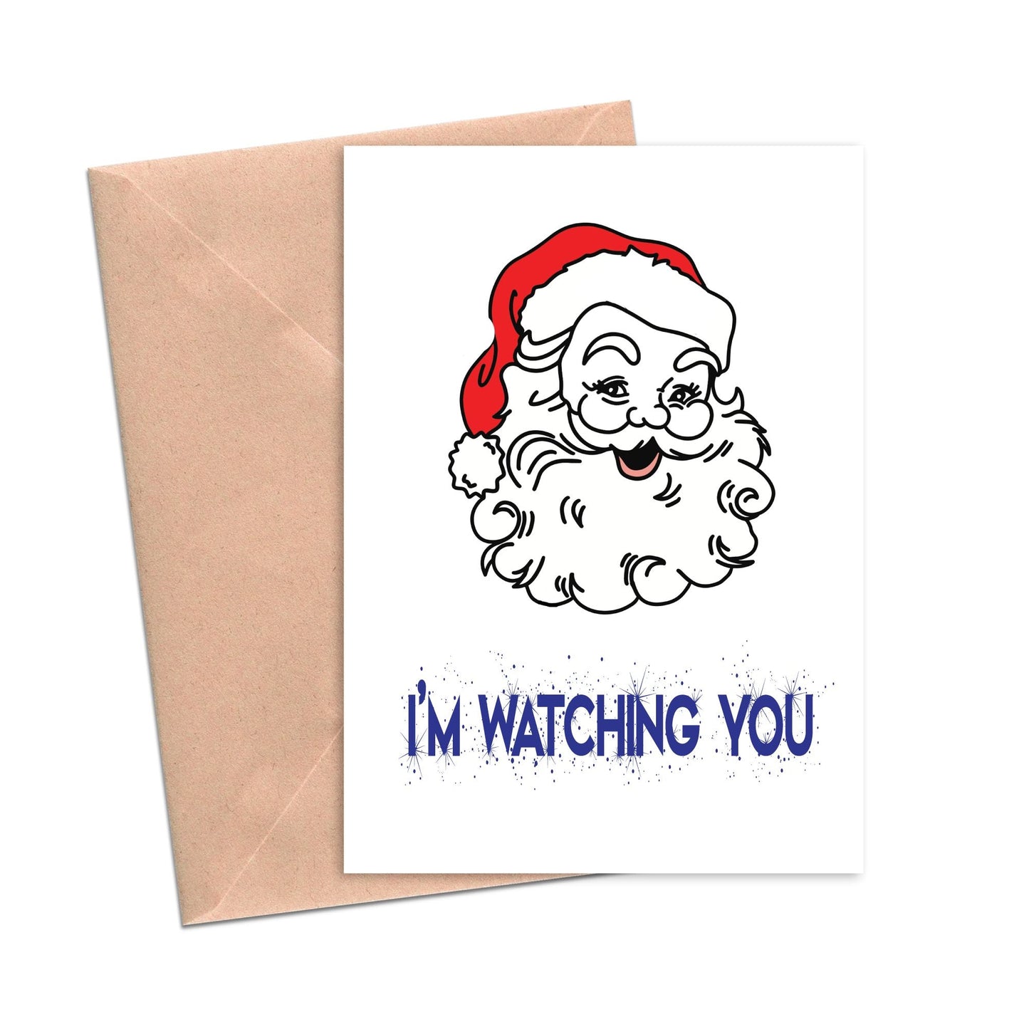 I'm Watching You Funny Christmas card-Holiday Cards-Crimson and Clover Studio