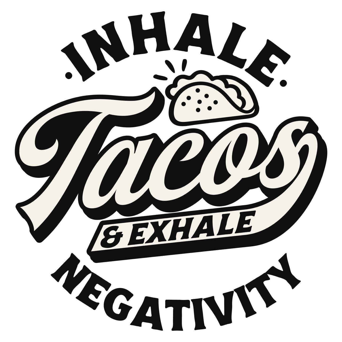 Inhale Tacos Funny Sticker-sticker-Crimson and Clover Studio