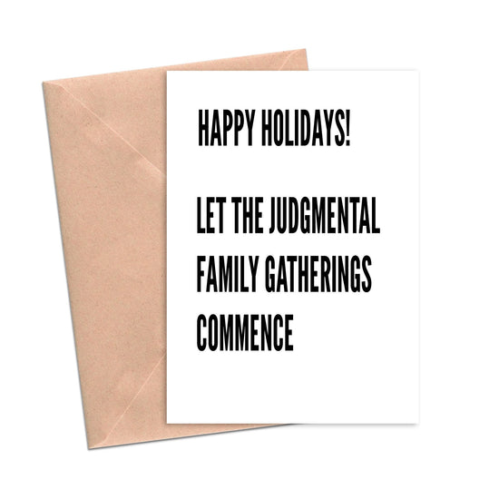 Judgmental Family Funny Christmas Card-Holiday Cards-Crimson and Clover Studio