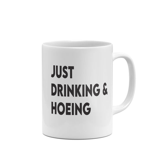 Just Drinking and Hoeing Funny Mug-Crimson and Clover Studio