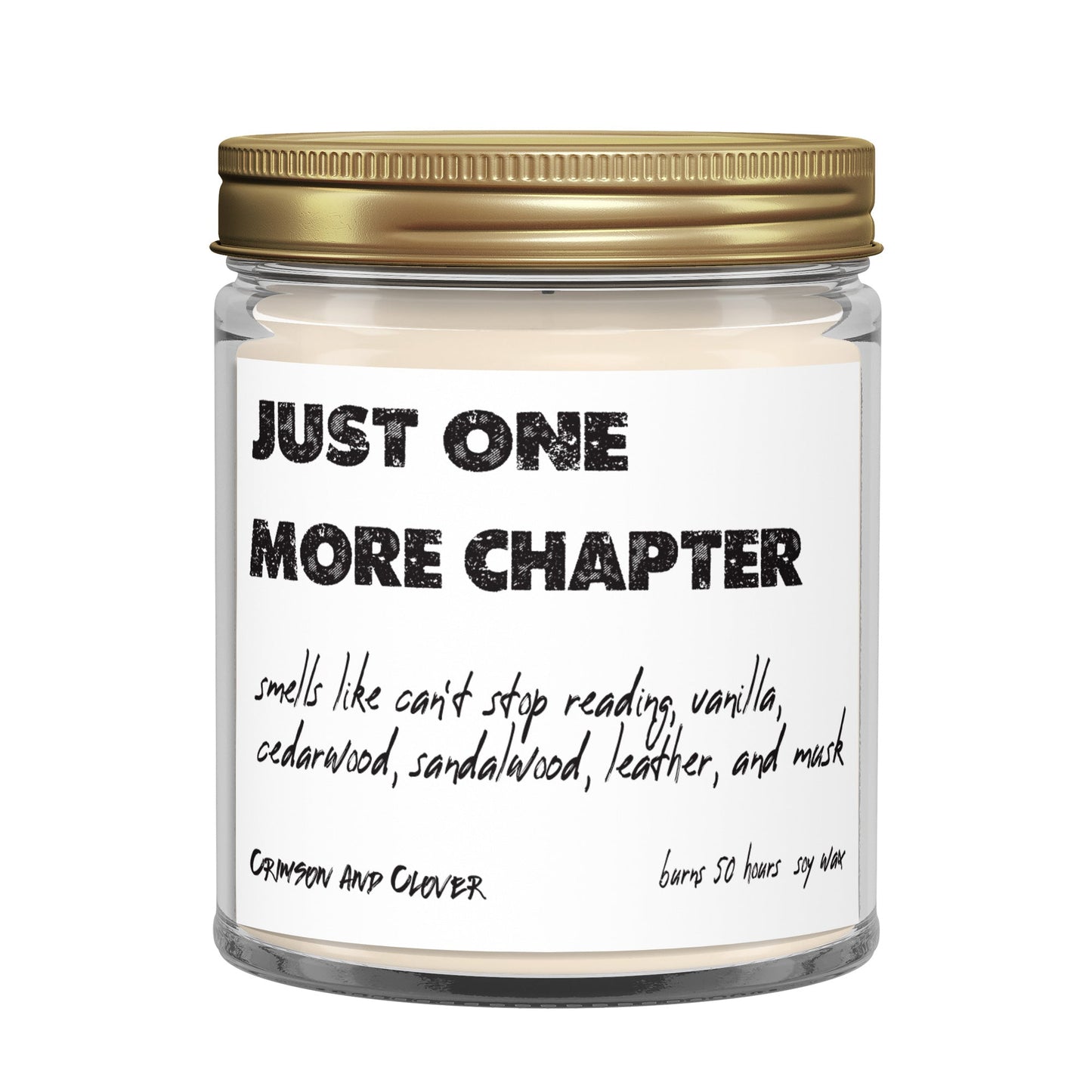 Just One More Chapter Vanilla Cedarwood Funny Candle-Candles-Crimson and Clover Studio