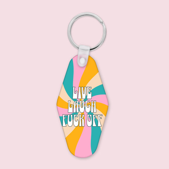 Live Laugh Fuck Off Funny Keychain-keychain-Crimson and Clover Studio