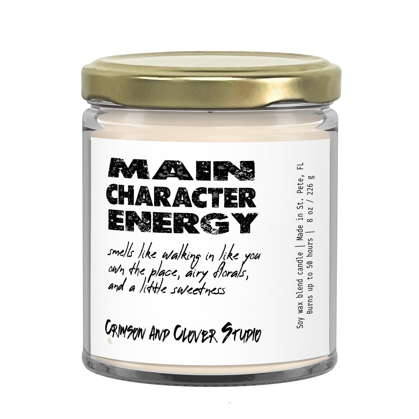 Main Character Energy Soft Florals Funny Candle-Candles-Crimson and Clover Studio
