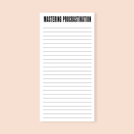 Mastering Procrastination Funny Notepad-notepad-Crimson and Clover Studio