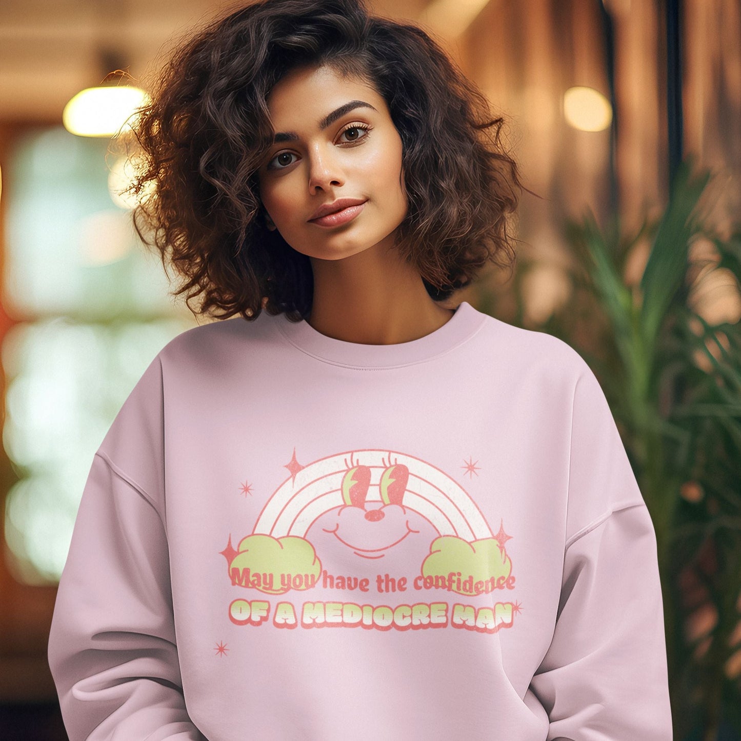 May You Have the Confidence of a Mediocre Man Sweatshirt-Sweatshirt-Crimson and Clover Studio