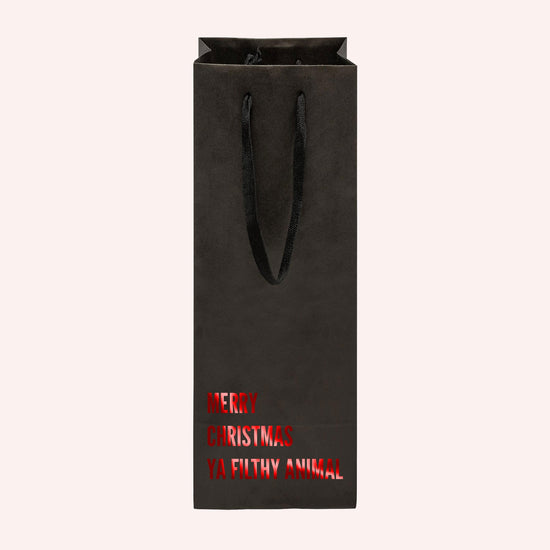 Merry Christmas Ya Filthy Animal Funny Wine Bag-wine bag-Crimson and Clover Studio