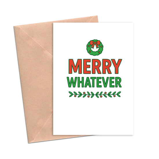 Merry Whatever Funny Christmas Card-Holiday Cards-Crimson and Clover Studio