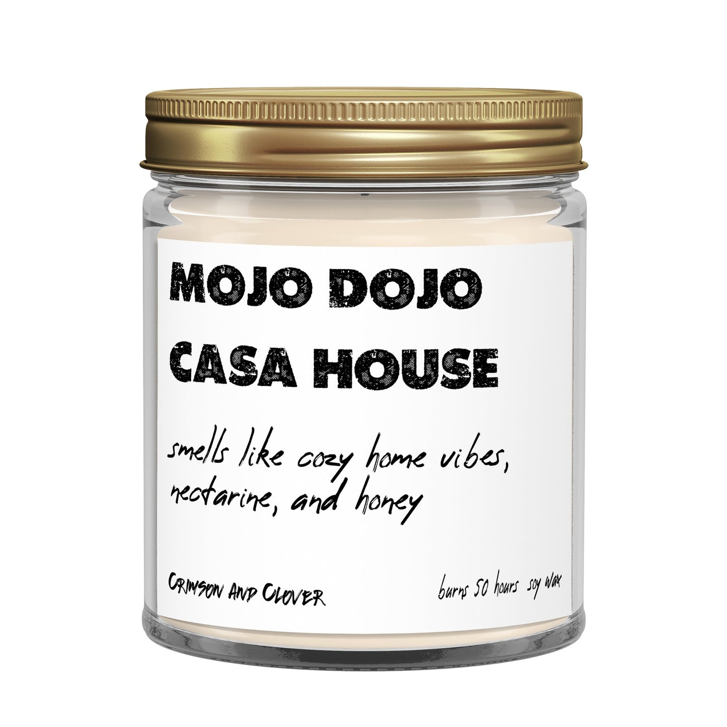 Mojo Dojo Casa House Nectarine Honey Funny Candle-Candles-Crimson and Clover Studio