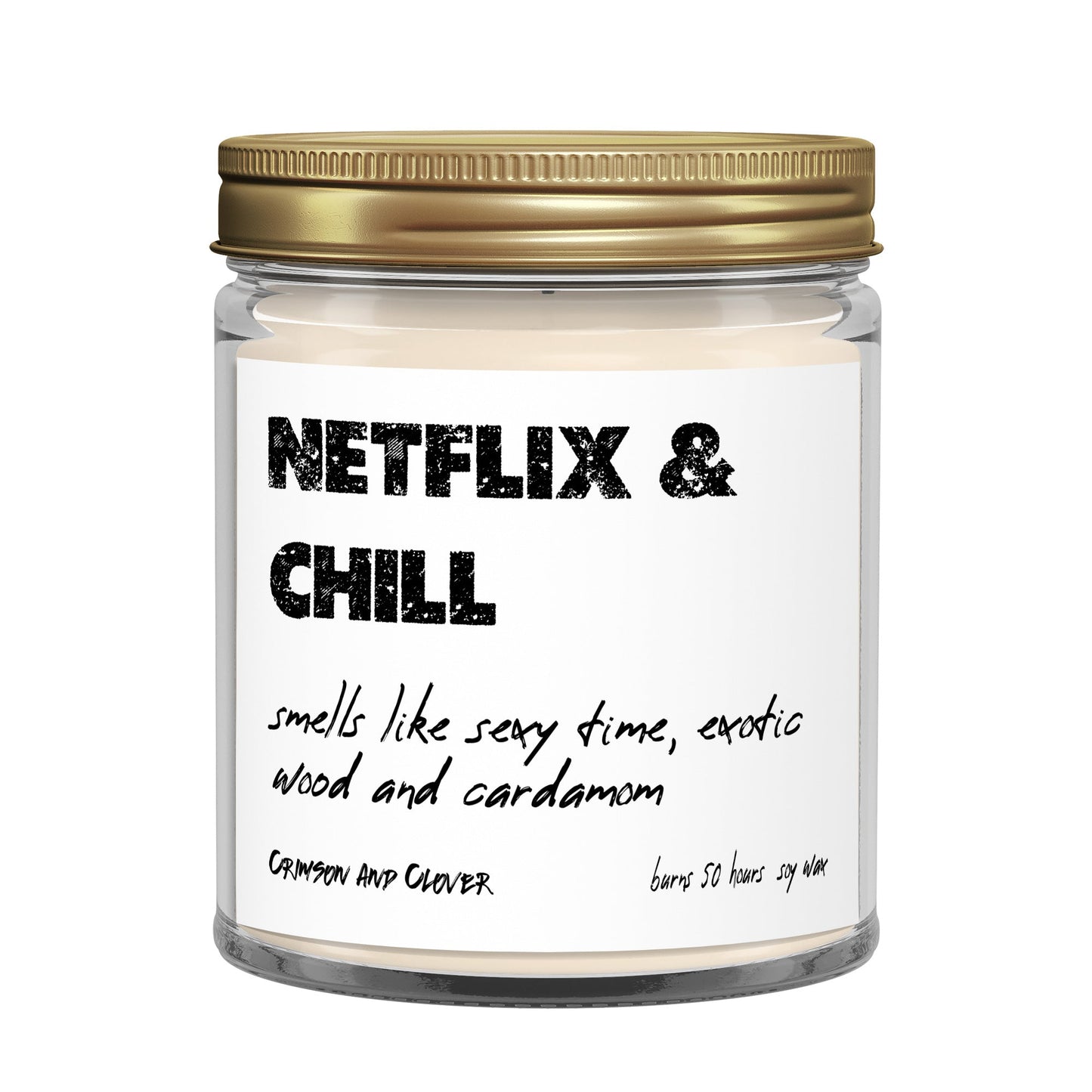 Netflix and Chill Exotic Wood and Cardamom Candle-Candles-Crimson and Clover Studio