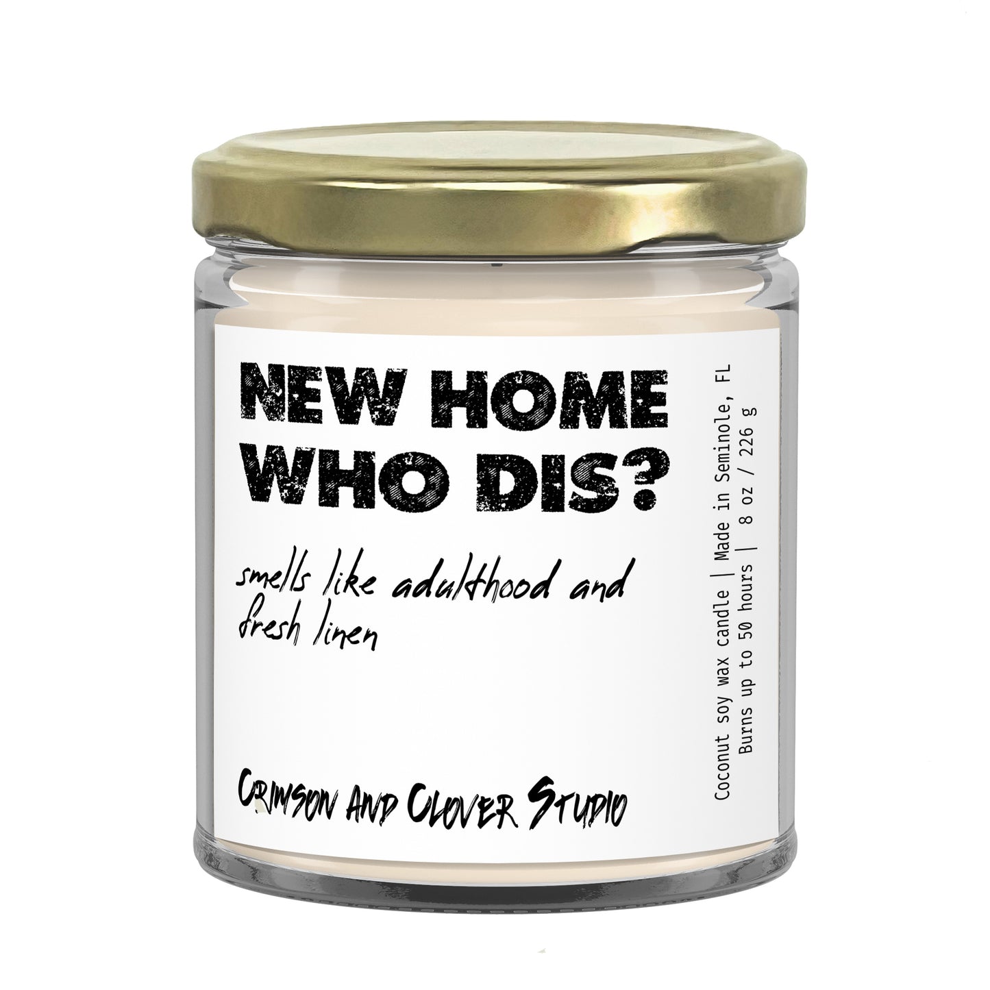 New Home Dis Funny Linen Housewarming Candle-Candles-Crimson and Clover Studio