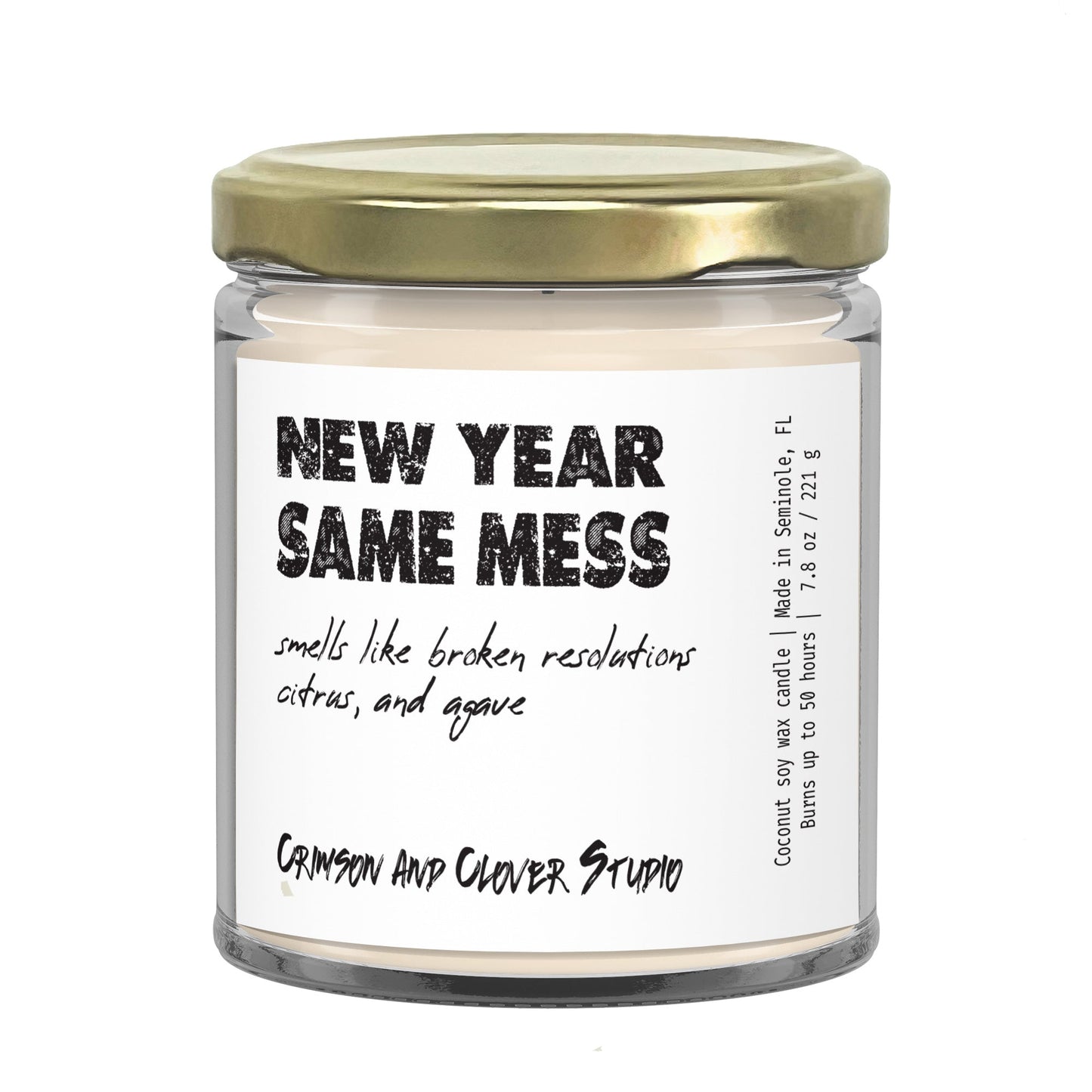 New Year, Same Mess Citrus Agave Funny Candle-Candles-Crimson and Clover Studio