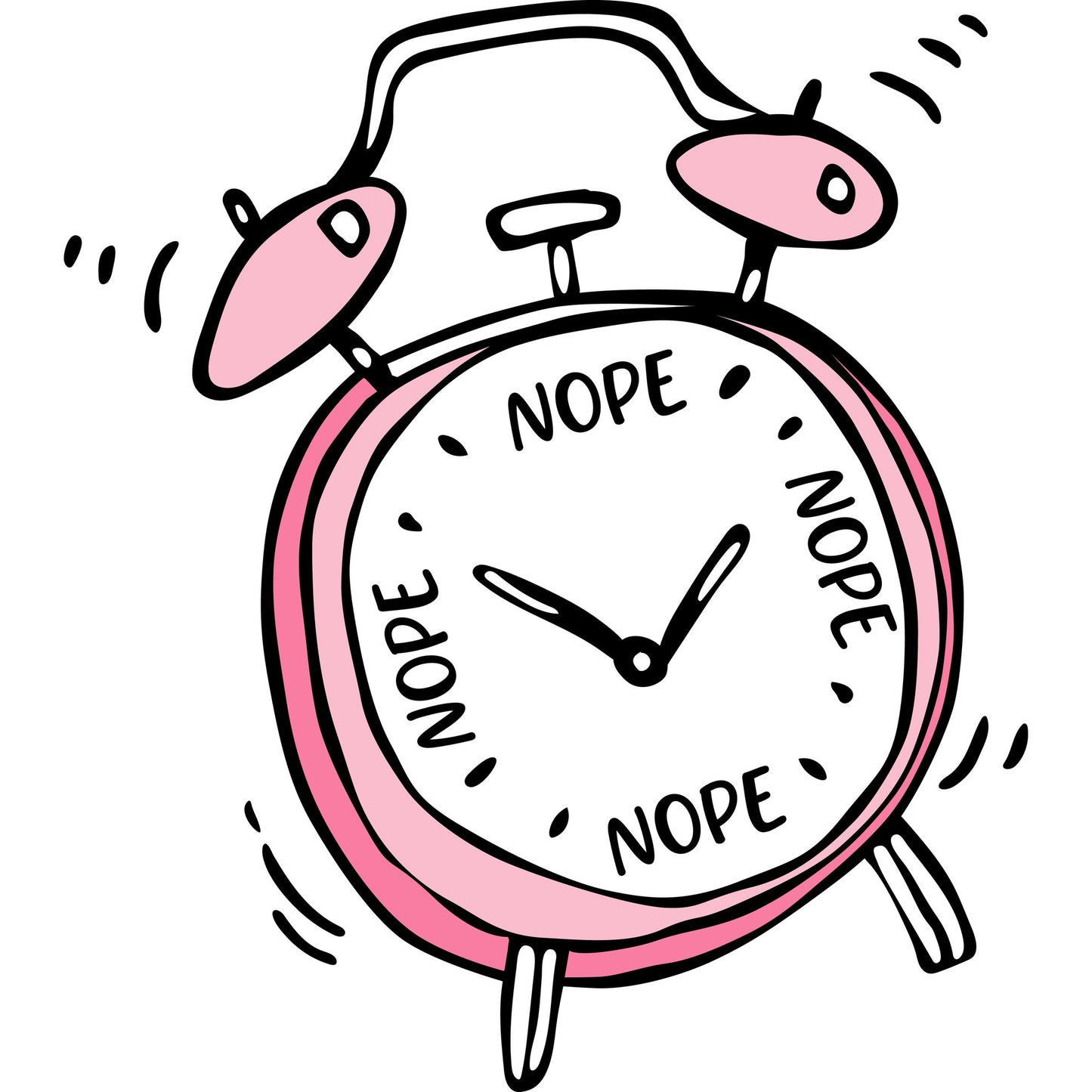 Nope Alarm Clock Funny Sticker-sticker-Crimson and Clover Studio