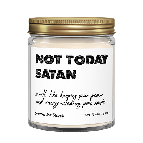 Not Today Satan Palo Santo Funny Candle-Candles-Crimson and Clover Studio