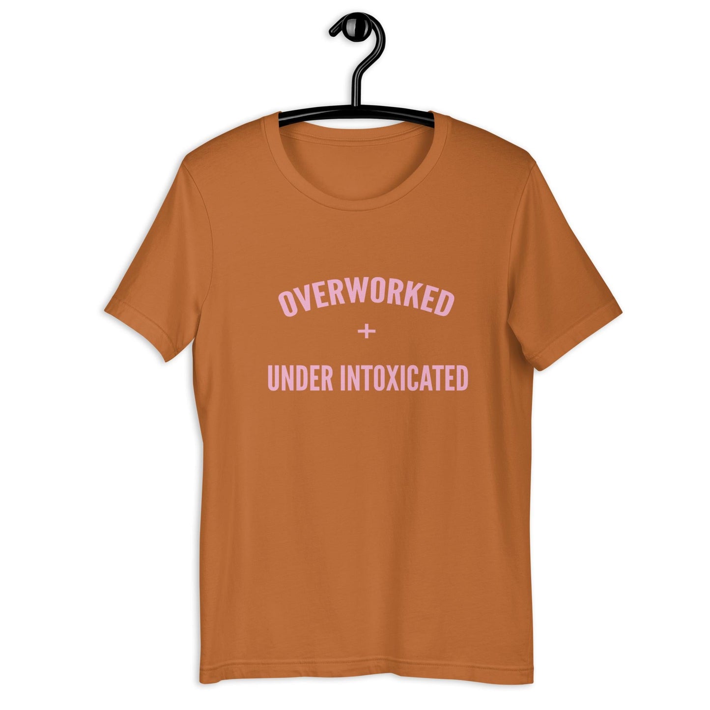 Load image into Gallery viewer, Overworked + Underintoxicated Eco Friendly Unisex Shirt-Tees-Crimson and Clover Studio
