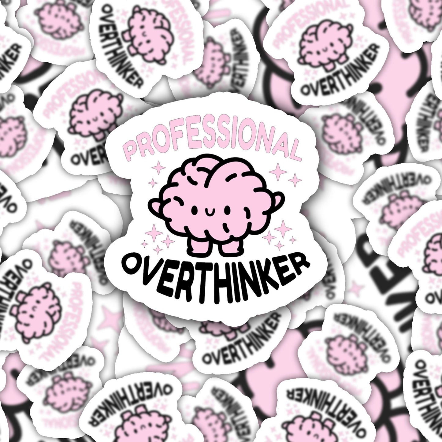 Professional Overthinker Funny Sticker-sticker-Crimson and Clover Studio