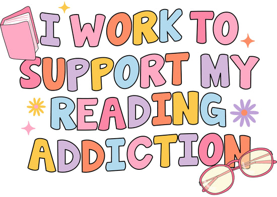 Reading Addiction Funny Sticker-sticker-Crimson and Clover Studio