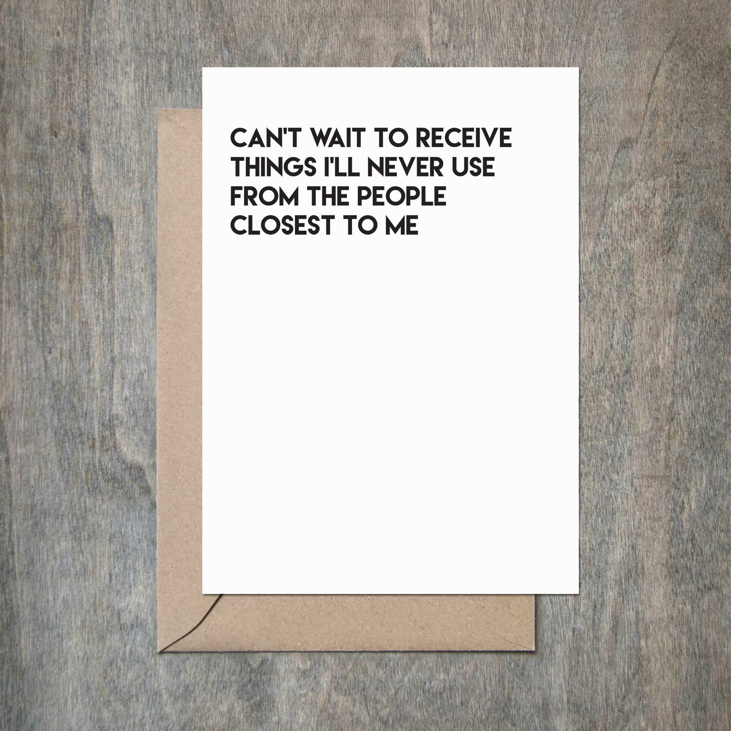 Receive Gifts Christmas Funny Holiday Card-Holiday Cards-Crimson and Clover Studio