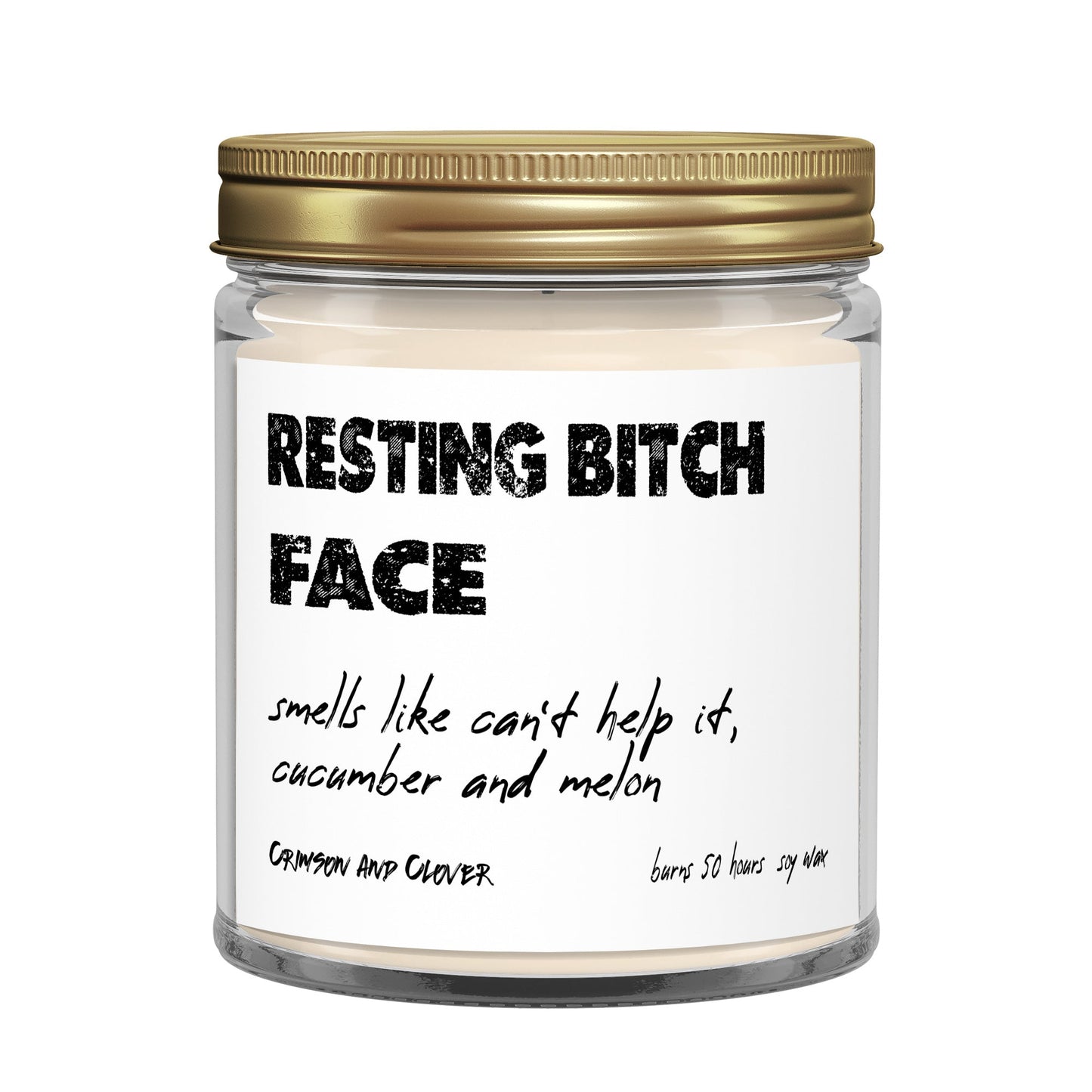 Resting Bitch Face Cucumber Melon Funny Candle-Candles-Crimson and Clover Studio