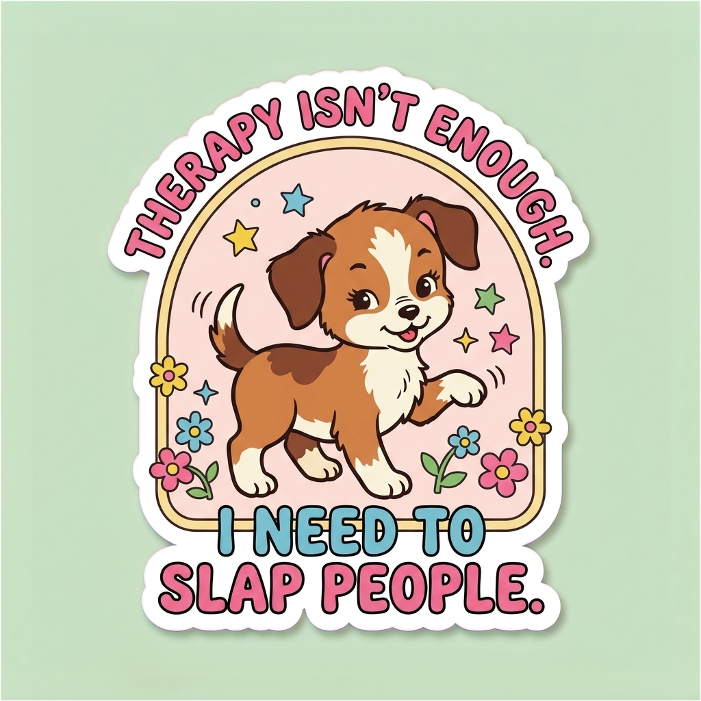 Therapy Isn't Enough I Need to Slap People Funny Sticker